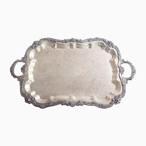 Plateau à Liqueur Rectangulaire en Métal, 1950s