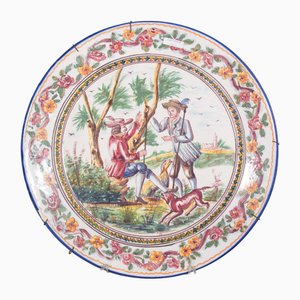 Large Portuguese Earthenware Plate from Sant'Aana, 1920s