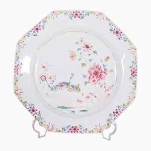 Qing Dysnaty Chinese Octogonal Porcelain Plate, 1850s