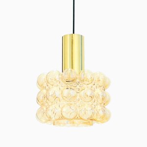 Mid-Century Space Age Amber Bubble Glass Pendant by Helena Tynell for Limburg, Germany, 1960s