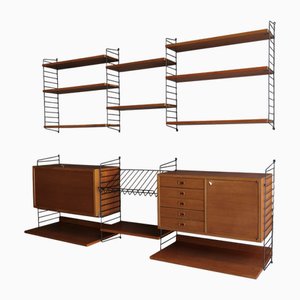 Vintage Wall Shelving System by Nisse Strinning for String Ab, 1960s