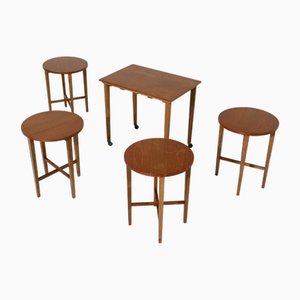 Teak Nesting Tables by Poul Hundevad for Novy Domov, 1960s, Set of 5