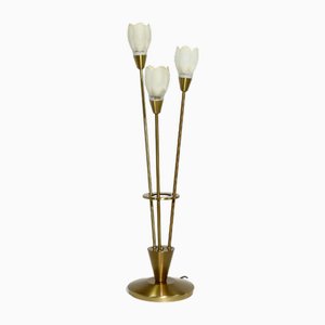 Brushed Brass and Glass Table Lamp, Germany, 1970s