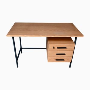 Bureau Scandinave en Mélamine Beige et Métal Noir, 1970s