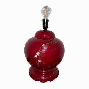 Red Ceramic Lamp, 1970s