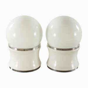 Large Opaline Glass Table Lamps by Goffredo Reggiani for Reggiani, Italy, 1960s, Set of 2