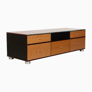 Spectral Wooden Sideboard in Red, Brown & Black