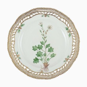 Assiette Déjeuner Ajourée Flora Danica en Porcelaine de Royal Copenhagen, 1930s