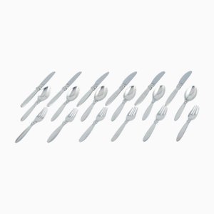 Cactus Lunch Set in Sterling Silver from Georg Jensen, 1940s, Set of 18