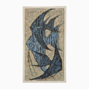 Wall Plaque in Ceramics Featuring Fish Motif, Meissen, Germany