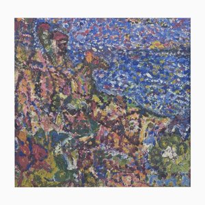Unknown Artist, Pointillistic Landscape, Oil on Board