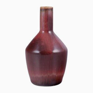 Miniature Ceramic Vase with Brown Glaze by Carl Harry Stålhane for Rörstrand