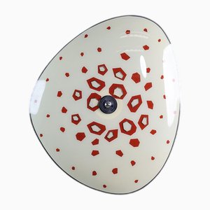 Lampada da parete Mid-Century in vetro, 1958
