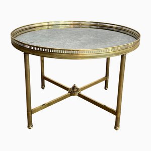 Table Basse en Laiton avec Plateau en Miroir Vieilli par Maison Baguès