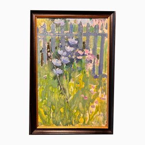 Gleb Savinov, In the Garden, 1978, Oil Painting, Framed