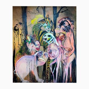 Juliane Hundertmark, Howl, 2025, óleo y collage sobre lienzo