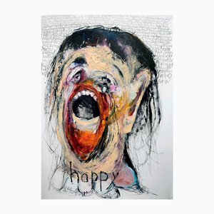 Juliane Hundertmark, Happy, 2023, óleo sobre papel