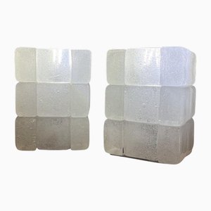 Lámparas de mesa de vidrio atribuidas a Poliarte, Italia, años 70. Juego de 2