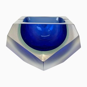 Posacenere Sommerso Diamond in vetro di Murano di Flavio Poli, 1970