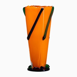 Orange & Grüne Vase, 20. Jh. von J. Guliajile