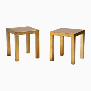 Goldene Beistelltische aus dem 20. Jh., Lipparini zugeschrieben, Italien, 2er Set