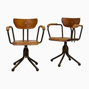 Vintage Industrial Armchairs, 1940s, Set of 2