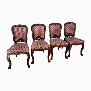 Chaises de Salle à Manger Victoriennes en Palissandre Sculpté, 1850s, Set de 4