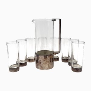 Hollywood Regency Silverplated Cocktail Set, Italy, 1970s, Set of 9