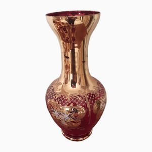 Vase Tre Fuochi en Verre de Murano Soufflé avec Finitions en Or 24k, Venise, Italie, 1960s