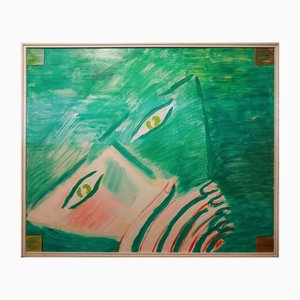 Virgilio Guidi, Marina E Incontro, Oil on Canvas, 1968, Framed