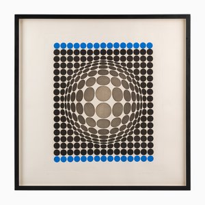 Victor Vasarely, Composition, Aquatint Etching on Paper, 1971