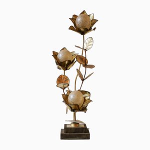 Vintage Lotus Flower Lampe, Maison Jansen zugeschrieben, Frankreich, 1970er