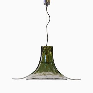 Lampada a forma di fiore in vetro di Murano verde, anni '60