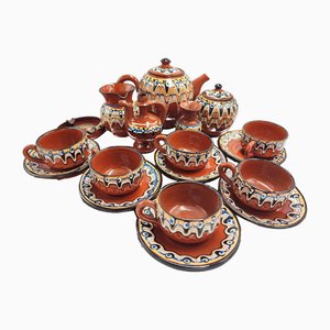 Bulgarisches Mid-Century Keramik Kaffeeservice, 1960er, 18 . Set