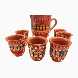 Pichet et Tasses Mid-Century, Bulgarie, 1960s, Set de 7