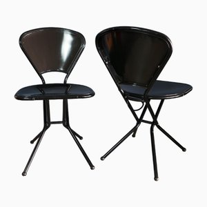 Sedia pieghevole Sebastian nera di Niels Gammelgaard per Ikea Sweden, Italia, 1987, set di 2