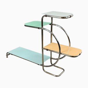 Portafiori Bauhaus in metallo cromato, anni '30