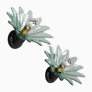 Appliques Murales en Verre, Italie, 1970s, Set de 2