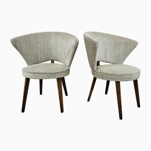 Cocktail Chairs in Wood and Fabric, Germany, 1940s, Set of 2