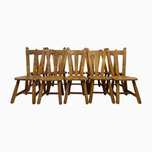 Oak Dining Chairs by De Puydt, 1970s, Set of 10