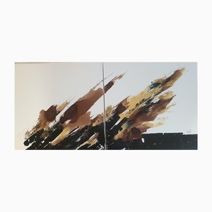 Christian Feltin, Lelan Rocheux-Diptych, Acrylic on Canvas