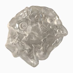 Transparent Crystal Trinket Bowl or Ashtray with Shells attributed to Jolanda Prinsen, 1970s
