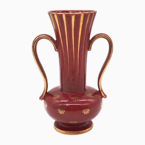 Vase Gefle Ruby Rouge par Arthur Percy pour Gefle Uppsala Ekeby, Suède, 1940s