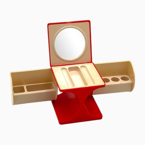 Vintage Red Portable Vanity Box, 1970s