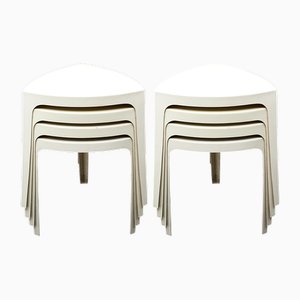 Vintage Table in Fiberglass and Plastic, 1970s, Set of 8