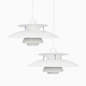 Vintage PH 5 Hängelampen von Poul Henningsen für Louis Poulsen, Dänemark, 1958, 2er Set