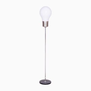 Mid-Century Modern Floor Lamp in Beech and Chrome, 1970s