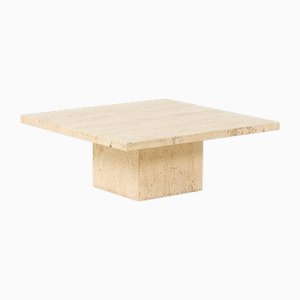 Table Basse Mid-Century en Travertin, Italie, 1970s