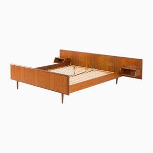 Lit Queen-Size Mid-Century en Teck, Danemark, 1960s