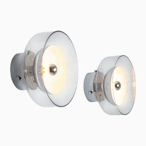Lampade da parete o da soffitto in cristallo di Anders Pehrson per Ateljé Lyktan, anni '70, set di 2